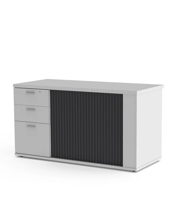 Desk height credenza, side storage