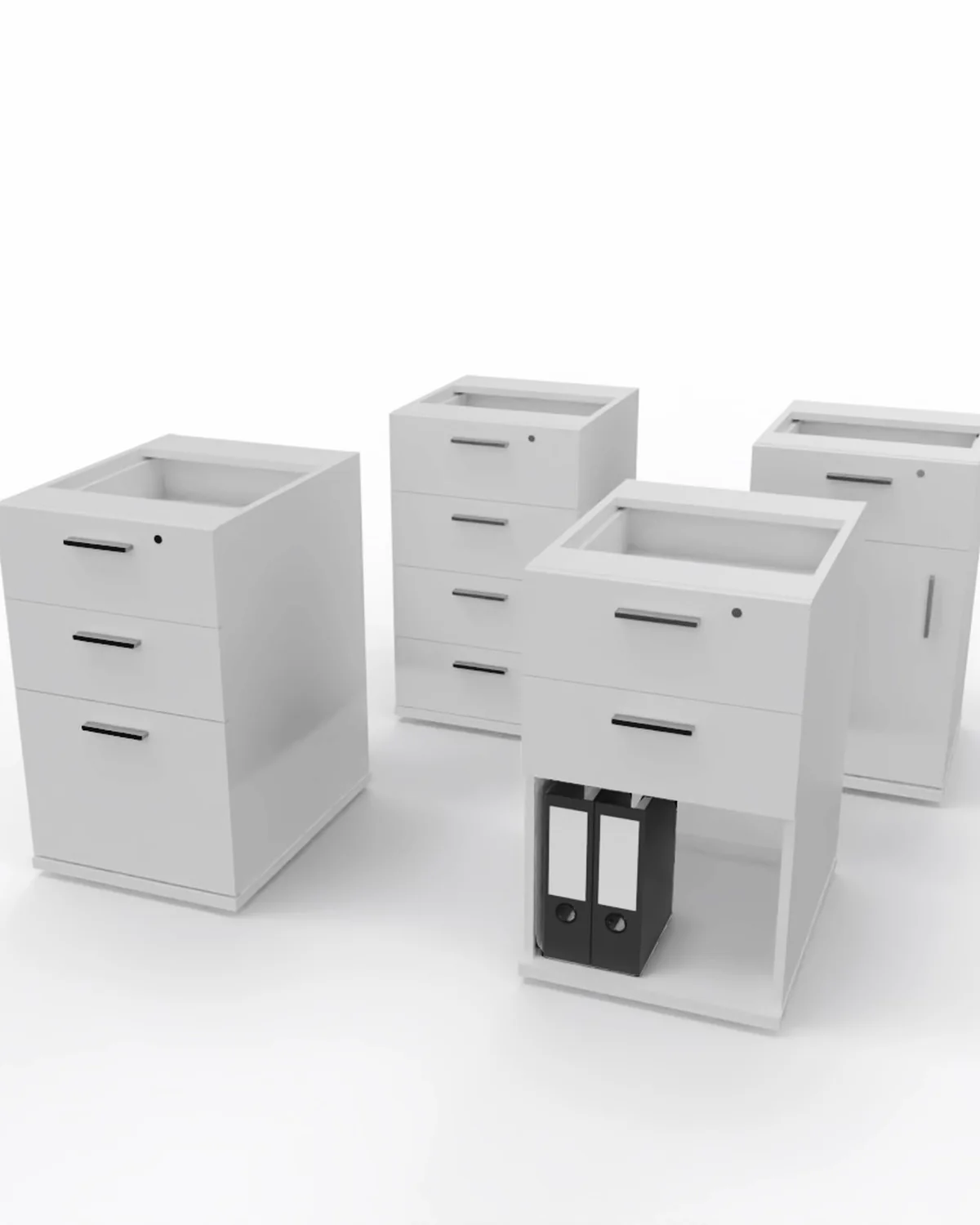 Desk height pedestal, 1 drawer 1 door, standard, 400 x 516 x 700 mm, Left