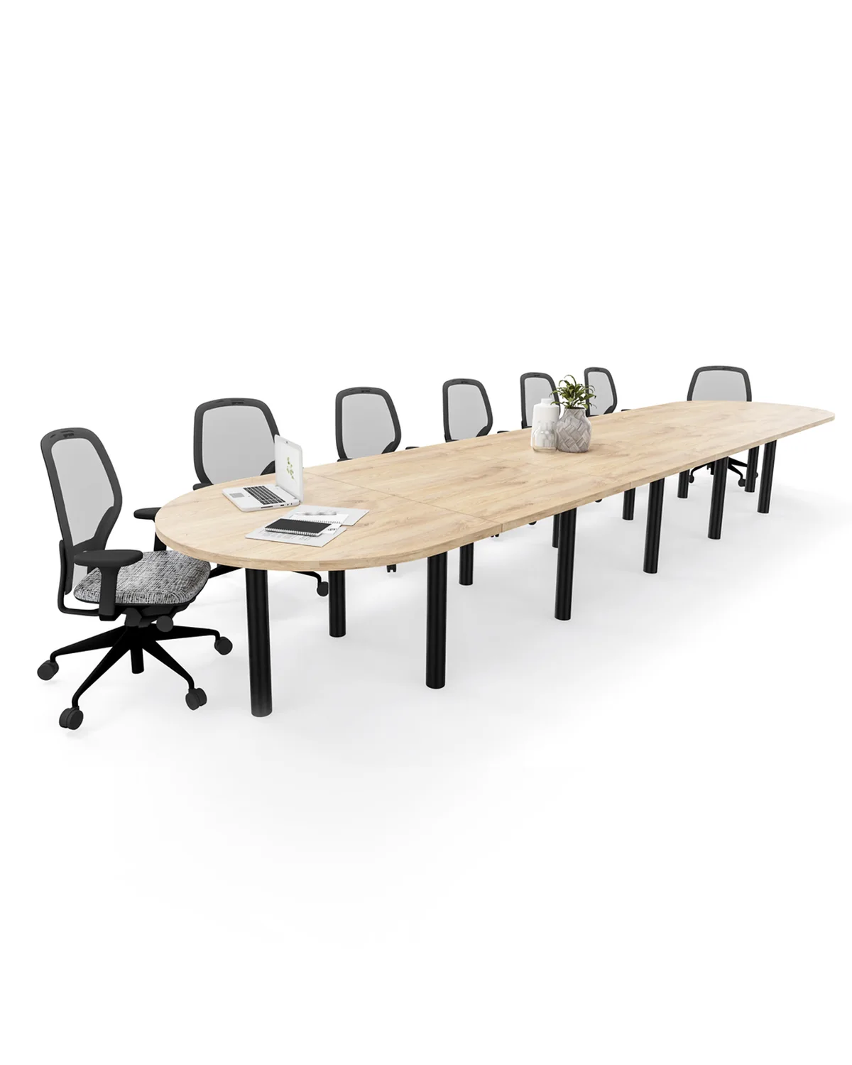 Modular boardroom table, End 32mm half circle top, 900 x 1200 x 32 mm