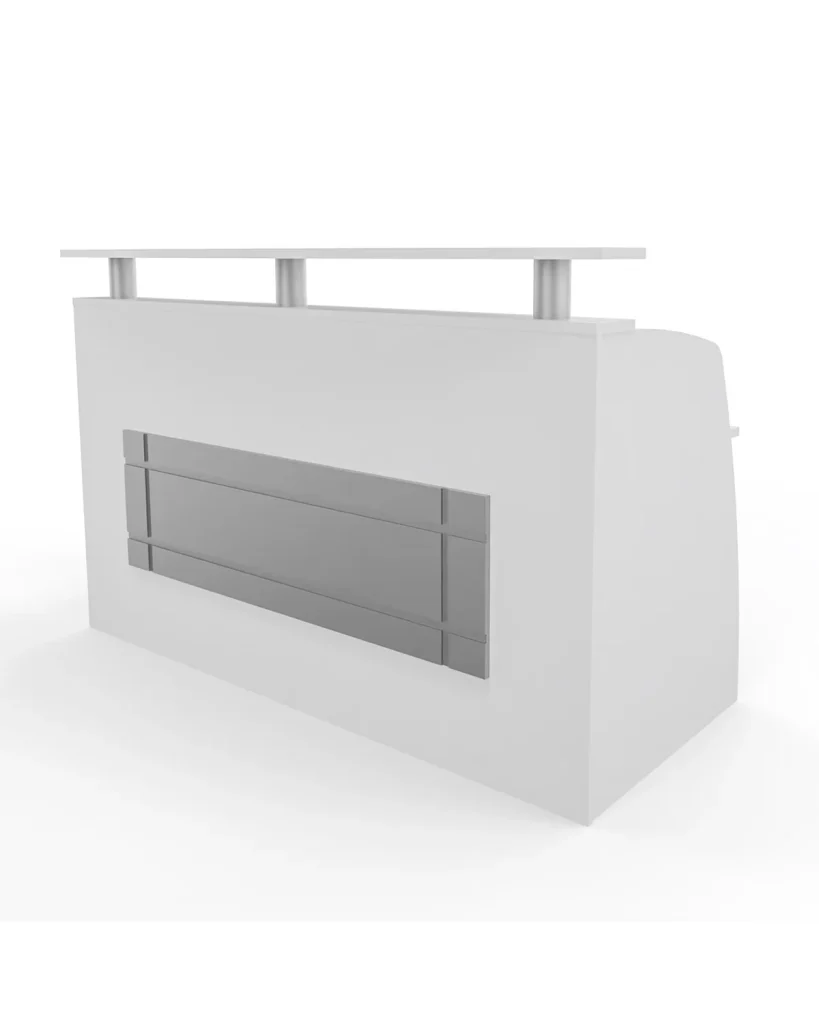 Panel leg reception counter, reception counters
