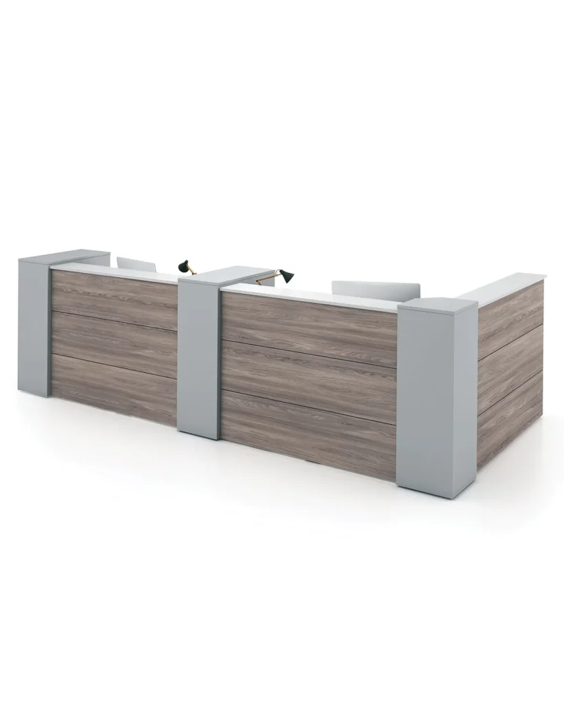 Split panel reception counter, reception counters