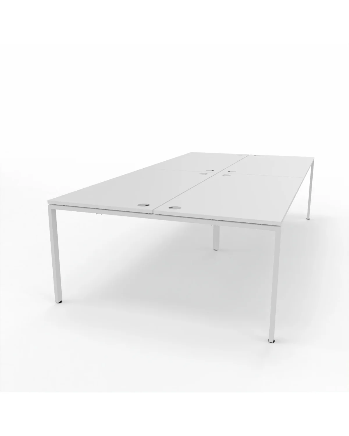 Steel bench desk, 4 way bench, 1500 x 750 mm, Rectangular